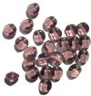 25 12mm Four-Sided Flat Round Light Amethyst Glass Beads